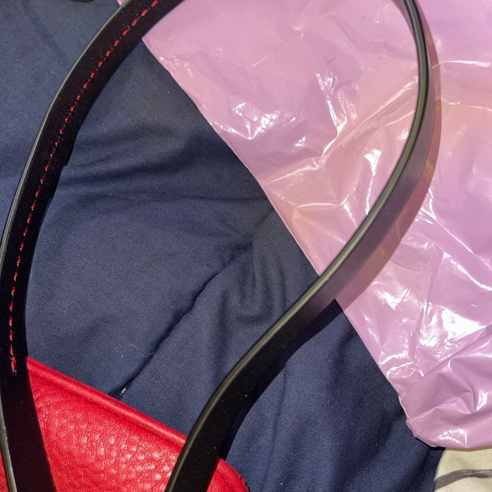 Colehaan Vibrant Red Leather fold over  Clutch - Picture 13 of 14